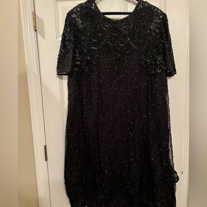 Black sequence midi dress